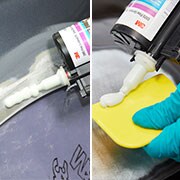 Schritt 4 – Spachtelauftrag – entweder ... direkt auf das Objekt oder ... auf einen Spachtel