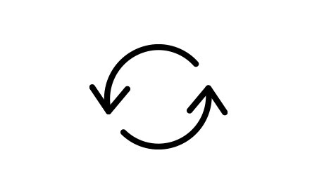 Symbol von zwei kreisförmig angeordneten Pfeilen
